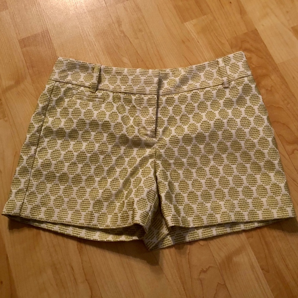 Green and white printed Loft shorts